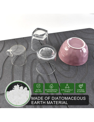 Alfombrilla de Secado de Piedra Diatomácea 2 Paquetes 40x30cm