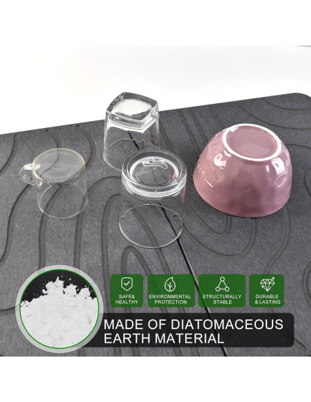 Alfombrilla de Secado de Piedra Diatomácea 2 Paquetes 40x30cm