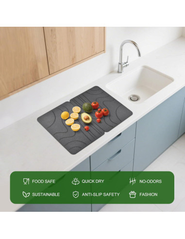 Alfombrilla de Secado de Piedra Diatomácea 2 Paquetes 40x30cm