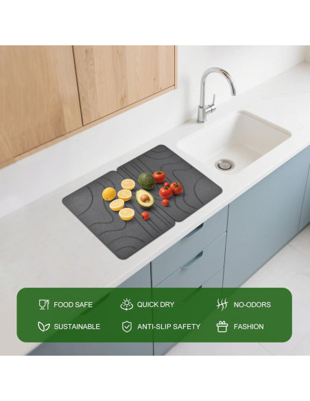 Alfombrilla de Secado de Piedra Diatomácea 2 Paquetes 40x30cm