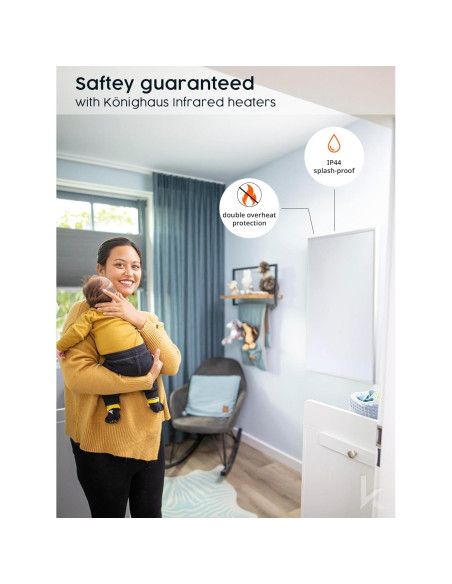 Calentador Infrarrojo Eléctrico KNIGHAUS 300W Pared 4-8 m