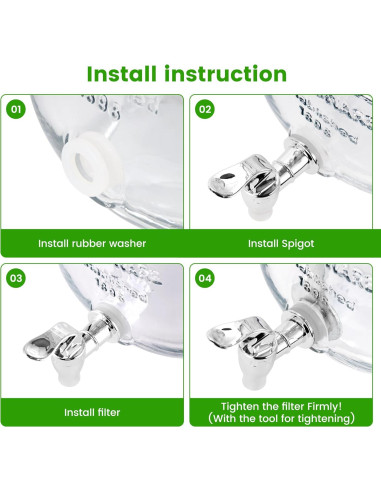 2 Dispensadores de Bebidas de Vidrio Quald 3.78L con Grifo