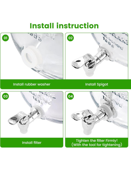 2 Dispensadores de Bebidas de Vidrio Quald 3.78L con Grifo