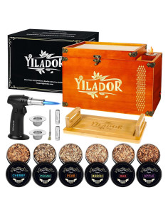 Kit de Ahumador Eléctrico Yilador con Caja de Madera y 6 Astillas