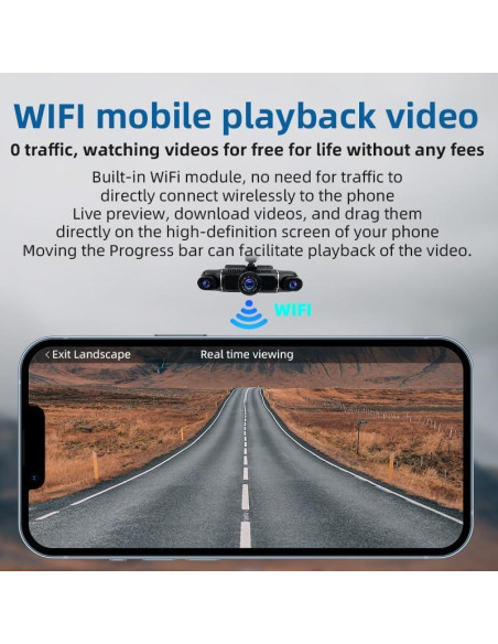 Dash Cam 4 Cámaras 1080P WDHOICAR con Pantalla IPS y WiFi