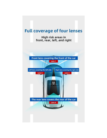 Dash Cam 4 Cámaras 1080P WDHOICAR con Pantalla IPS y WiFi