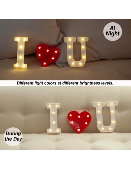 Luz de Letras LED SKYPHAROS I LOVE U Blanca Cálida 22.5 cm