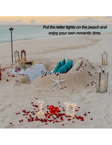 Luz de Letras LED SKYPHAROS I LOVE U Blanca Cálida 22.5 cm