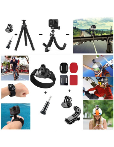 Accesorios de cámara de acción 20 en 1 TANSUO para GoPro