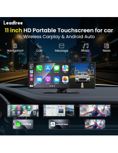 Pantalla Inalámbrica CarPlay 29.21 cm Leadtree con Cámara 4K 2