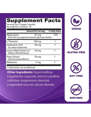 Cápsulas de Sueño Doctor's Best con Magnesio y Melatonina 60 Uds