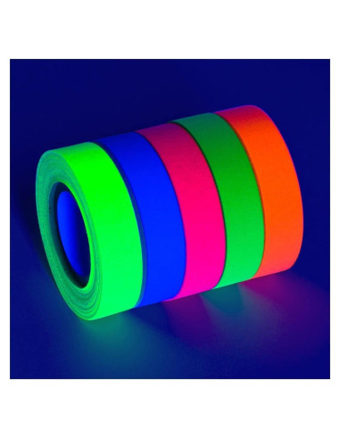Cinta Brillante Glow King 1.27 cm x 5.49 m Neón UV para Fiestas