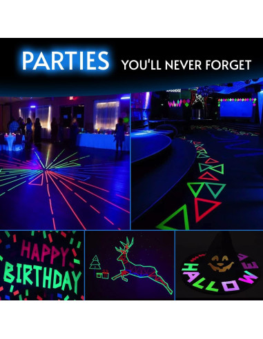 Cinta Brillante Glow King 1.27 cm x 5.49 m Neón UV para Fiestas