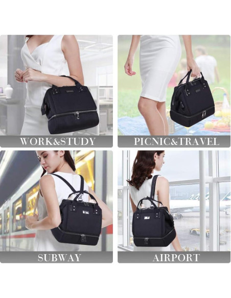 Bolsa Extractora de Leche GOGOSO Negra con Bolsillo Enfriador