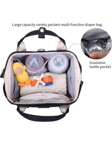 Bolsa Extractora de Leche GOGOSO Negra con Bolsillo Enfriador