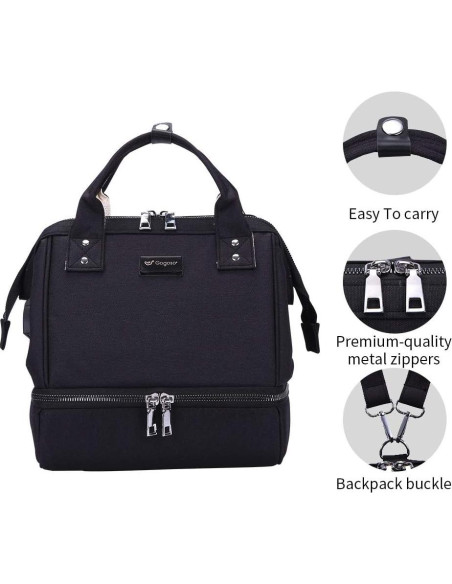 Bolsa Extractora de Leche GOGOSO Negra con Bolsillo Enfriador