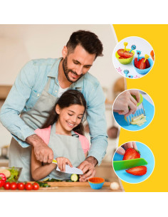 Kit de cuchillos de cocina seguros para niños Liamasum 29 piezas 2