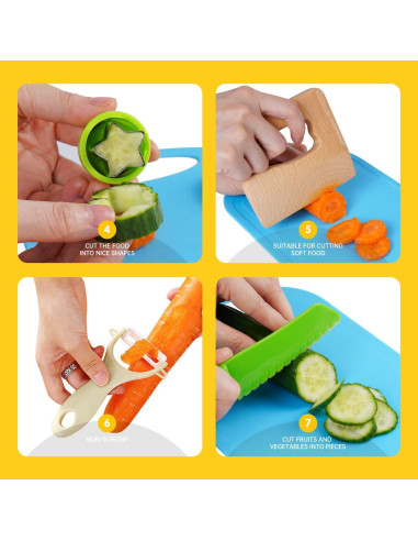 Kit de cuchillos de cocina seguros para niños Liamasum 29 piezas