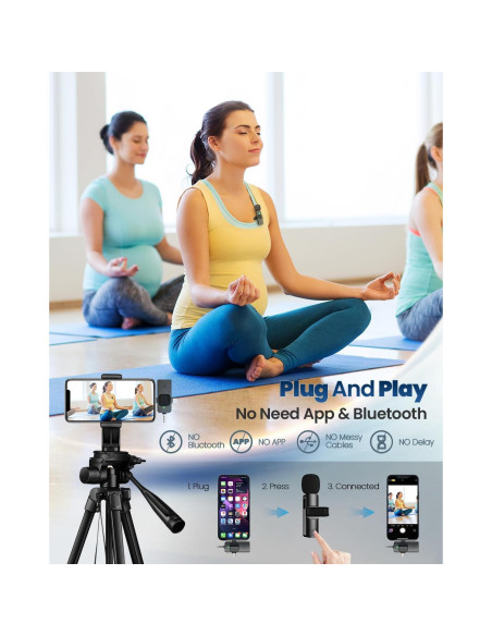 Micrófono Lavalier Inalámbrico EVXVE Mini 4 en 1 USB-C Micrófono Lavalier Inalámbrico EVXVE Mini 4 en 1 USB-C