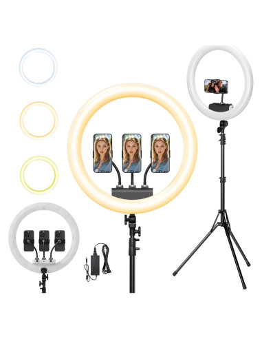 Anillo de Luz LED 48 cm SH con Trípode 198 cm para Selfies