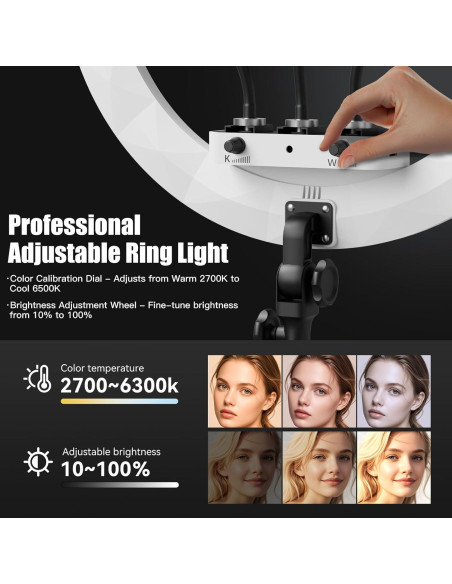 Anillo de Luz LED 48 cm SH con Trípode 198 cm para Selfies