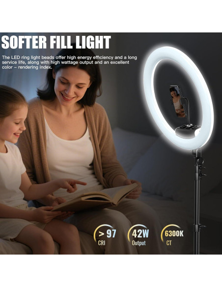 Anillo de Luz LED 48 cm SH con Trípode 198 cm para Selfies