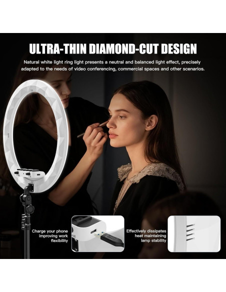 Anillo de Luz LED 48 cm SH con Trípode 198 cm para Selfies