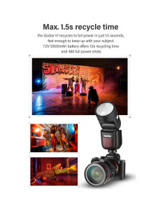 Flash Godox V1-C TTL con Kit de Accesorios AK-R1 para Canon 2