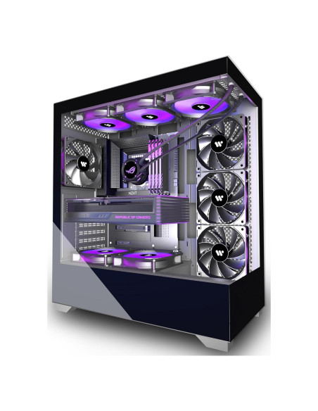 Caja de PC KEDIERS P4 ATX con 4 Ventiladores y Vidrio Templado