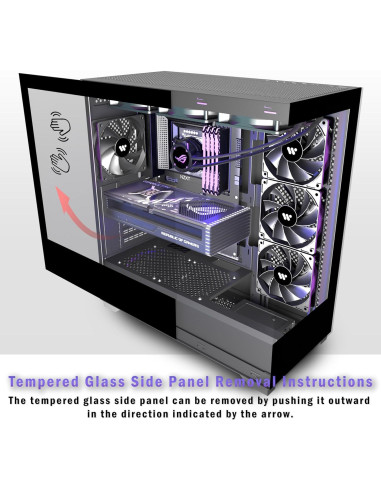 Caja de PC KEDIERS P4 ATX con 4 Ventiladores y Vidrio Templado
