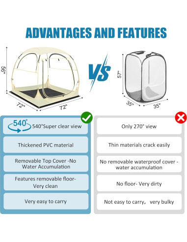 Tienda Deportiva Eapele Pop-Up para 6 Personas - Impermeable