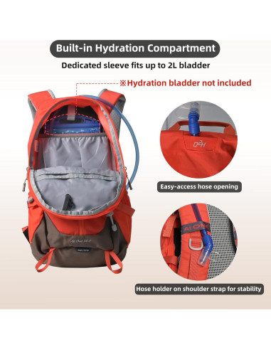 Mochila de Senderismo 27L Sumseek Impermeable Unisex Naranja