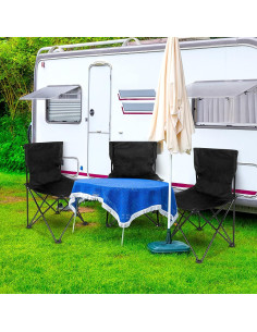 Silla de Camping Plegable Simple Deluxe, Ultraligera Negra 2