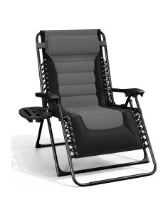 Silla de gravedad cero acolchada Nestl - Negro/Gris, reclinable