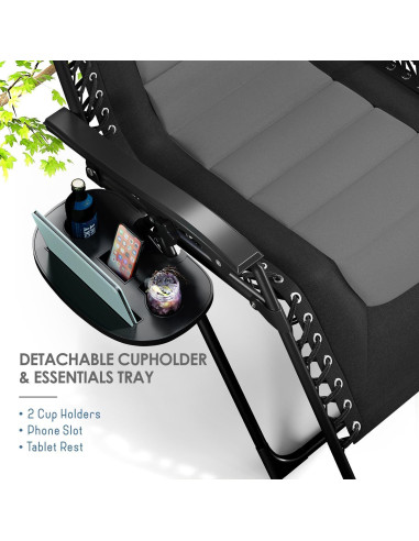 Silla de gravedad cero acolchada Nestl - Negro/Gris, reclinable