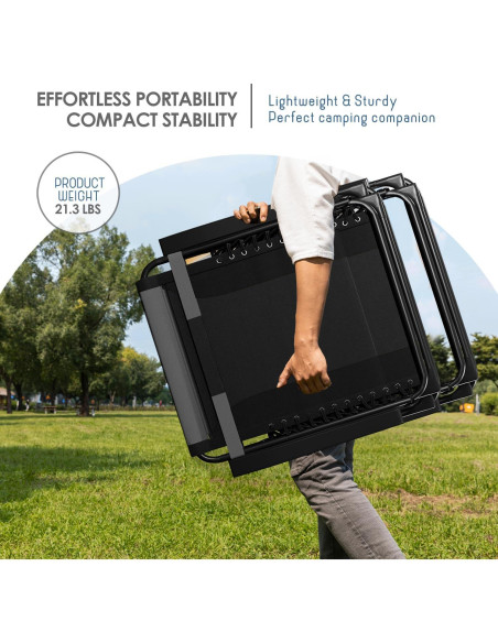 Silla de gravedad cero acolchada Nestl - Negro/Gris, reclinable