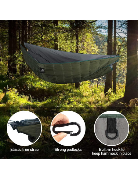 Colcha Inferior Doble Hamaca 4 Estaciones con Ganchos Magnéticos
