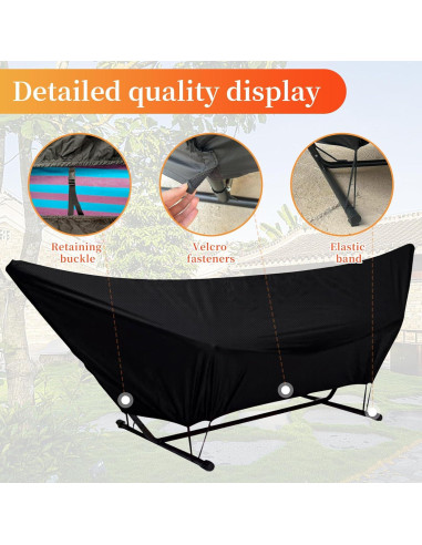 Cubierta de Hamaca Impermeable DSWCKNVK 150x401x99cm Negra