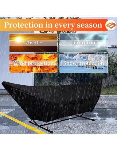 Cubierta de Hamaca Impermeable DSWCKNVK 150x401x99cm Negra