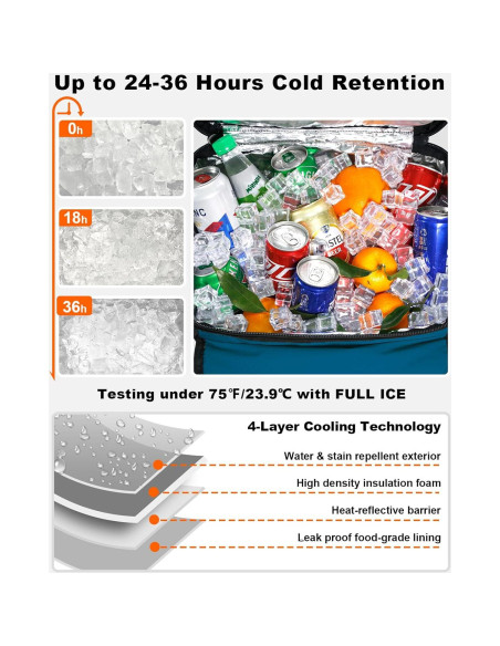 Enfriador Suave con Ruedas DREAMZA 60 Latas Aislado Plegable Enfriador Suave con Ruedas DREAMZA 60 Latas Aislado Plegable