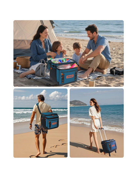 Enfriador Suave con Ruedas DREAMZA 60 Latas Aislado Plegable Enfriador Suave con Ruedas DREAMZA 60 Latas Aislado Plegable