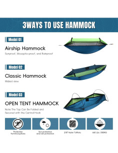 Hamaca de Camping TFTOYC Doble 270x140cm con Red Antimosquitos 2