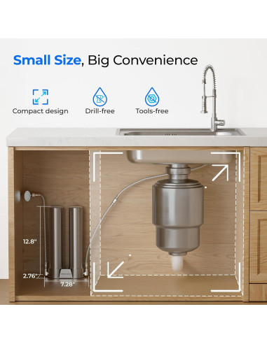 Filtro de Agua Bajo Fregadero Waterdrop WD-DST Acero Inoxidable