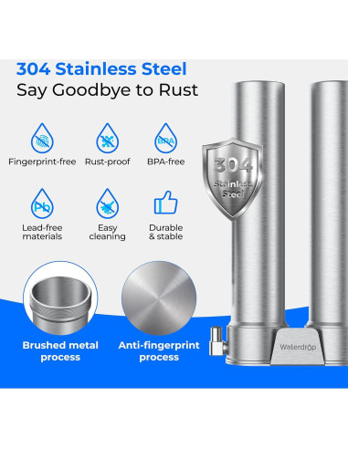 Filtro de Agua Bajo Fregadero Waterdrop WD-DST Acero Inoxidable