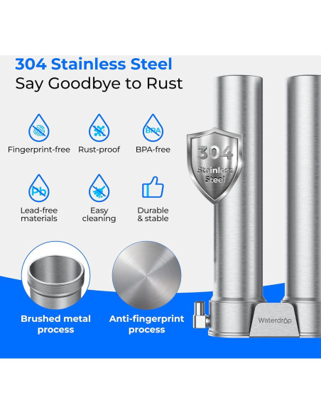 Filtro de Agua Bajo Fregadero Waterdrop WD-DST Acero Inoxidable