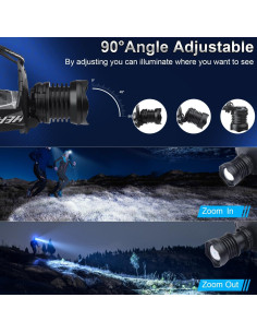 Linterna Frontal Recargable Foleto LED 90000 Lúmenes IPX6 2