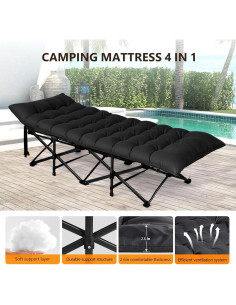 Cama Plegable para Camping VINGLI con Colchón Desmontable 1200D 2