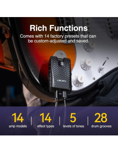 Amplificador de Auriculares LEKATO EP-01 para Guitarra Eléctrica y Bajo 2