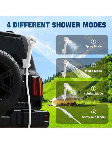 Ducha Portátil Lxlivn A2501 8000mAh con Pantalla LED y 5 Velocidades