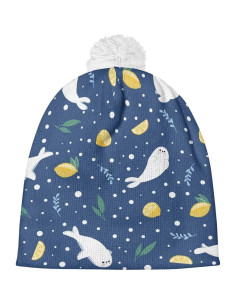 Gorro de invierno para niños con pompón - Unisex - Talla única 2